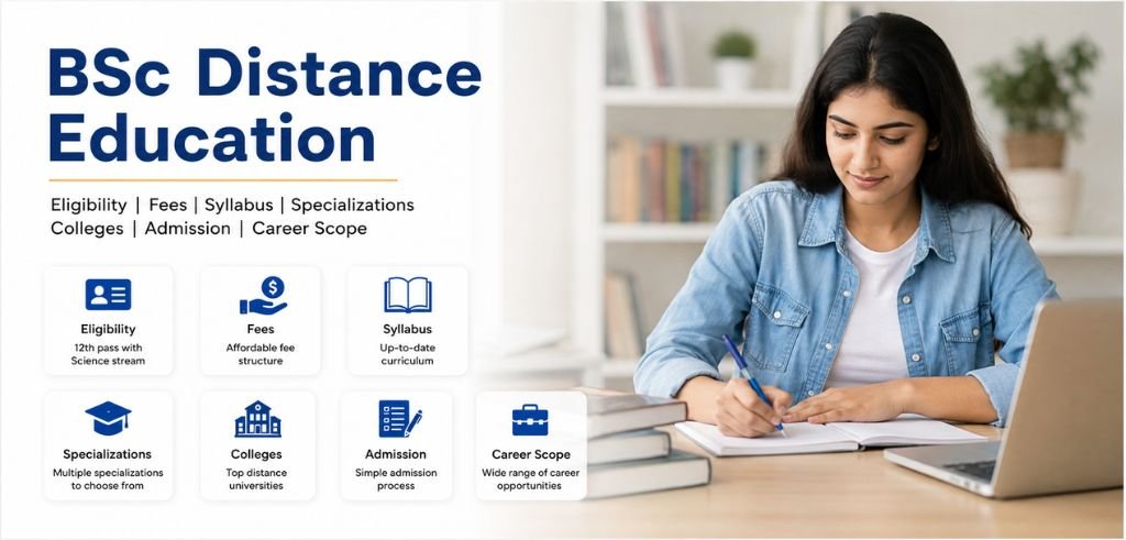 BSc Distance Education: Eligibility, Fees, Syllabus, Specializations, Colleges, Admission & Career Scope BSc Distance Education: Eligibility, Fees, Syllabus, Specializations, Colleges, Admission & Career Scope